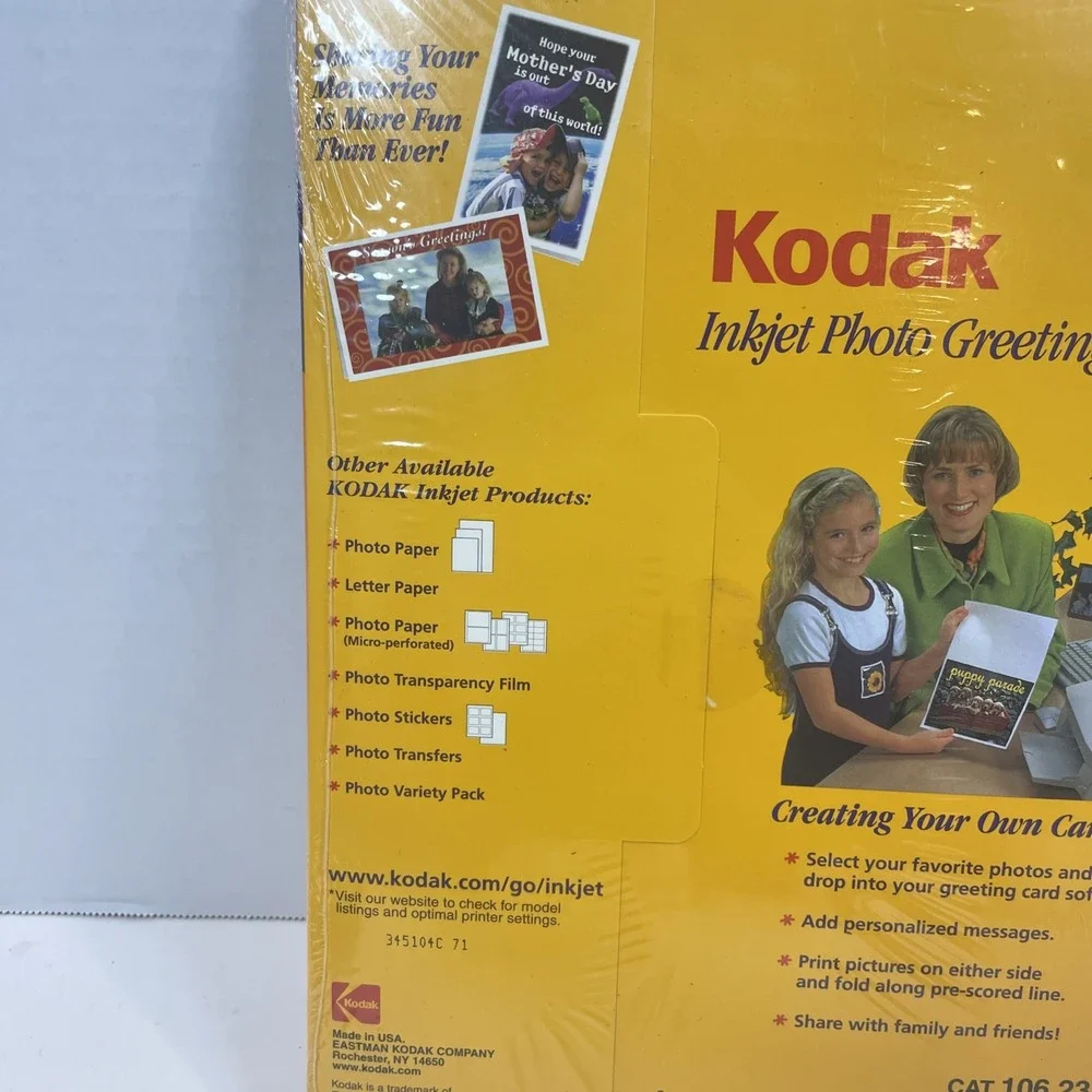 Kodak Inkjet Photo Greeting Card Paper‎ 20 Cards& Envelopes Cat 106 2330 New